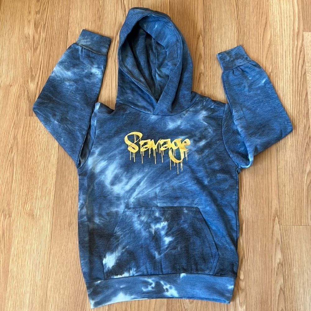 SAVAGE TRUTH NWT SUBSTANCE COMMON SENSE COLOR NAVY SIZE 10-12 HOODED SWEATSHIRT